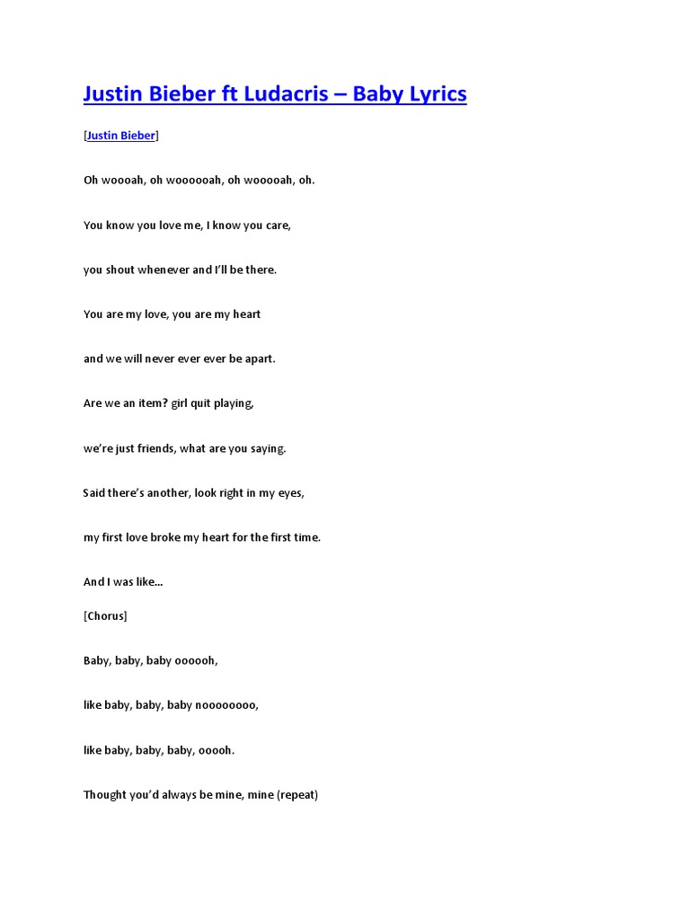 Justin Bieber Ft Ludacris Pdf