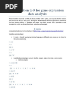 Introduction To R For Gene Expression Data Analysis