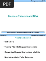 Kleene's Theorem and NFA: National University of Computer and Emerging Sciences, FAST, Islamabad