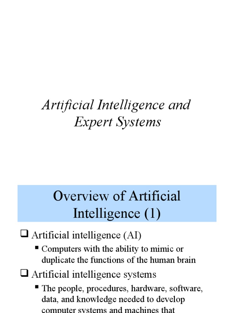 Artificial Intelligence and Expert Systems | PDF | Artificial ...