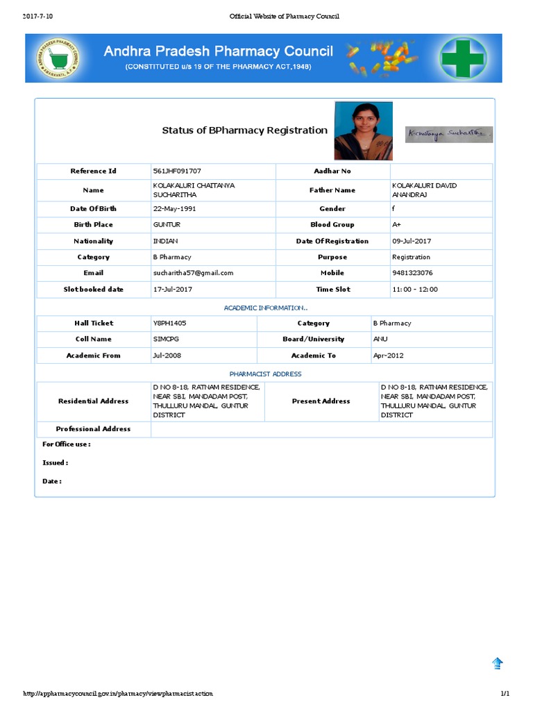 Official Website Of Pharmacy Council Pdf Pharmacy Therapy