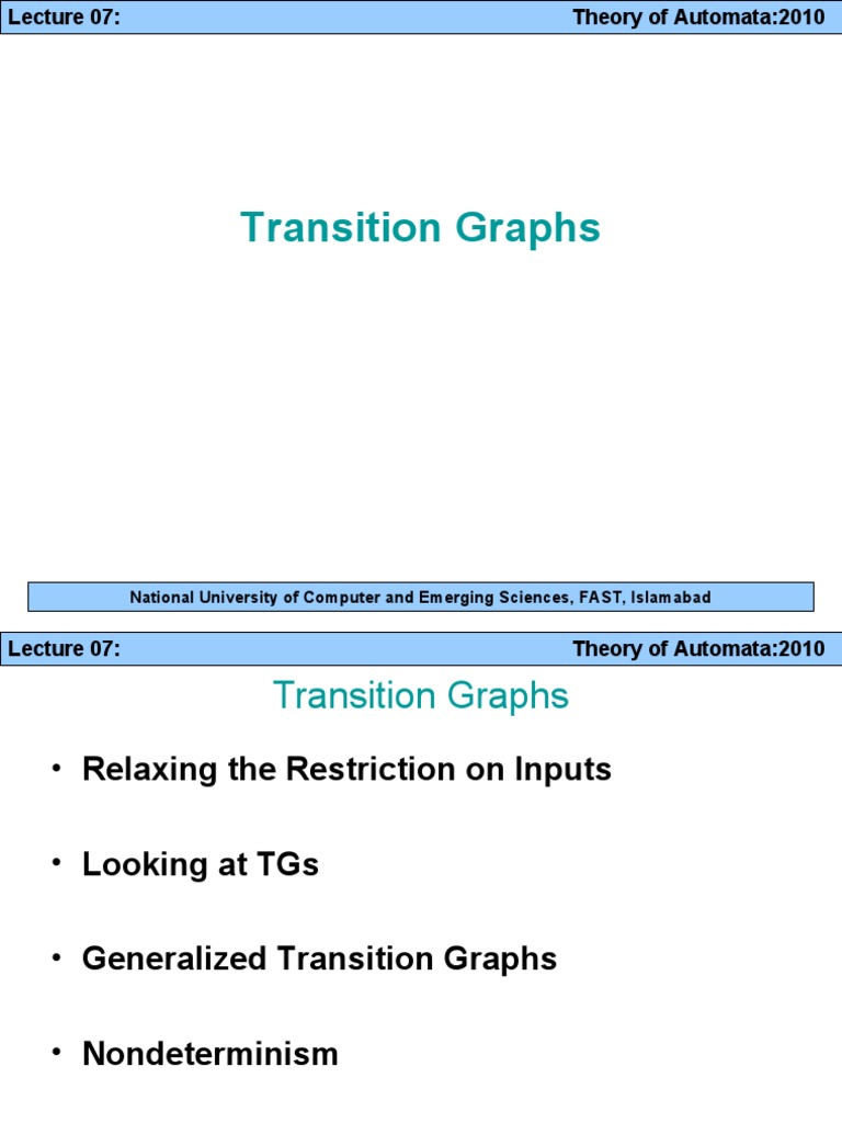 Transition Graphs in Automata Theory | PDF | Automata Theory | Mathematics