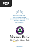 (Umar Iqbal PBO Intern) Internship Report Meezan Islamic Bank 2019 New