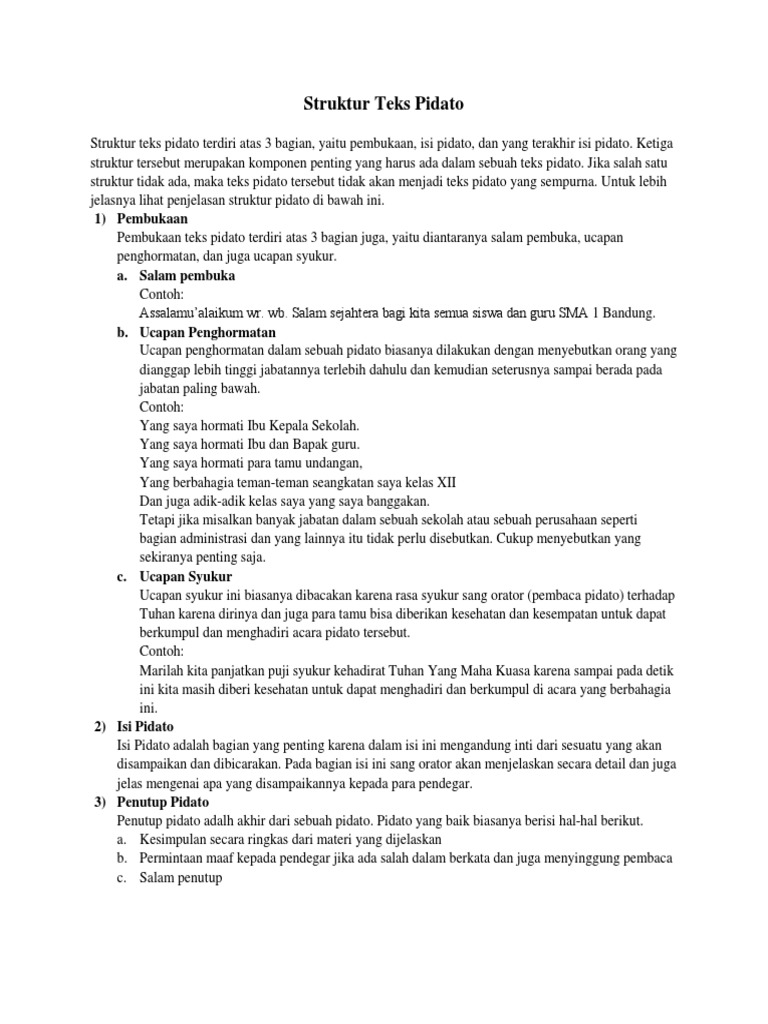 Materi Struktur Teks Pidato Persuasif  PDF