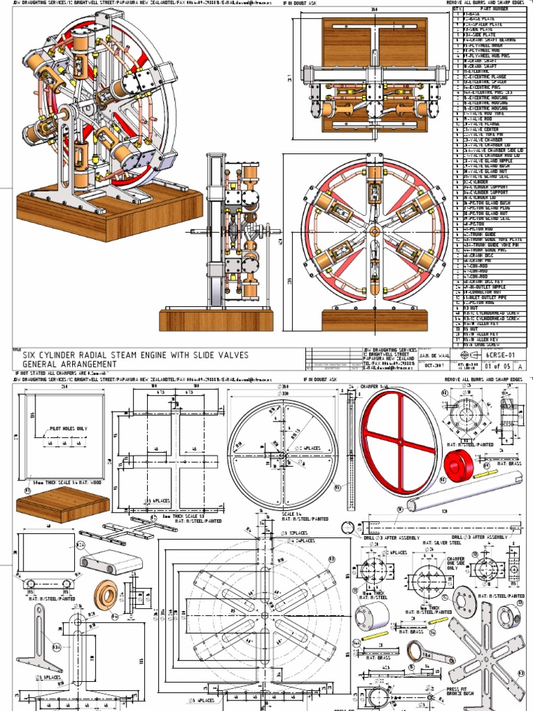 Six Cylinder Radial Steam Engine Parts | PDF | Valve | Internal ...