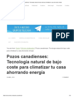 Pozos Canadienses - Tecnología Natural de Bajo Coste para Climatizar Tu Casa Ahorrando Energía