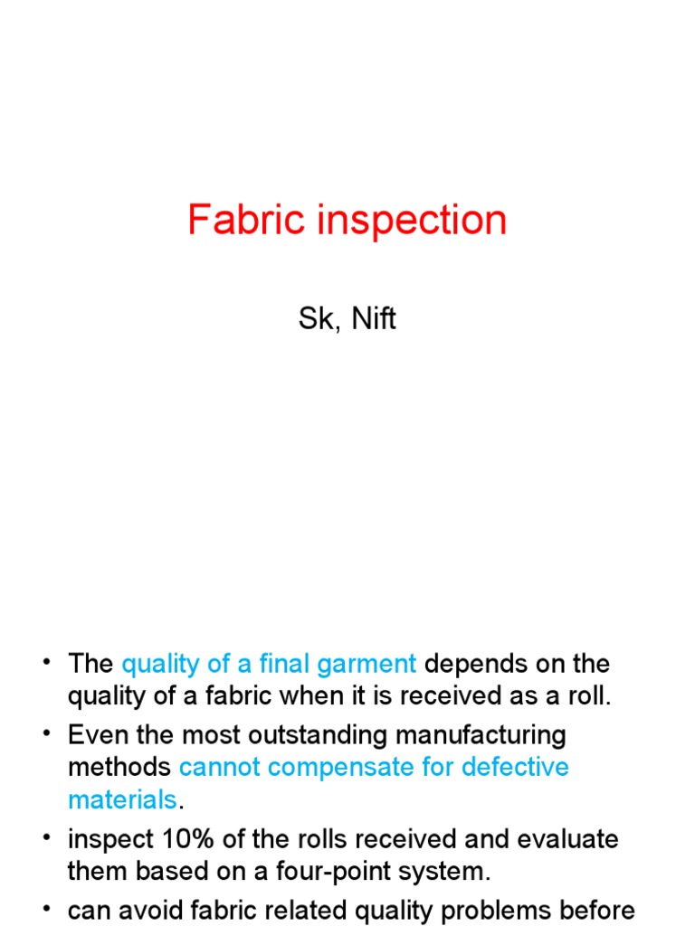 Fabric Inspection Techniques and Standards | PDF | Textiles
