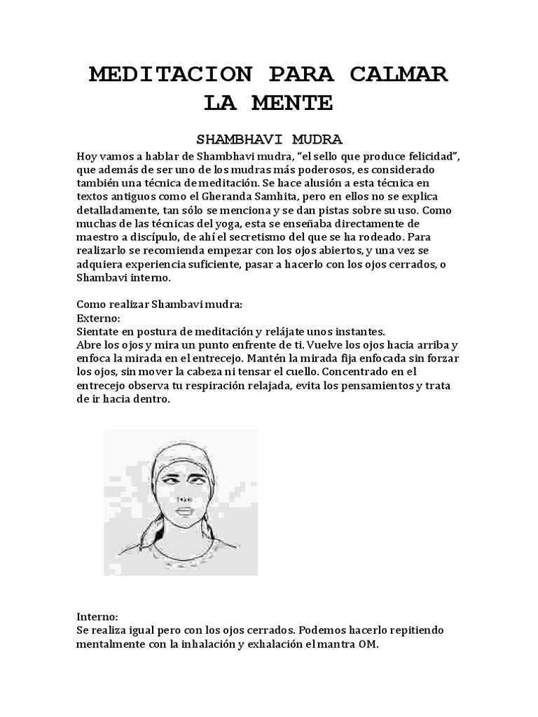 Shambhavi y Kechari Mudra para Calmar la Mente | PDF | Hipotálamo ...