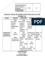 Agenda de La Semana de Desarrollo Diciembre 2019