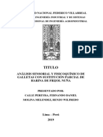 Análisis sensorial y fisicoquímico de galletas con harina de frijol nuña