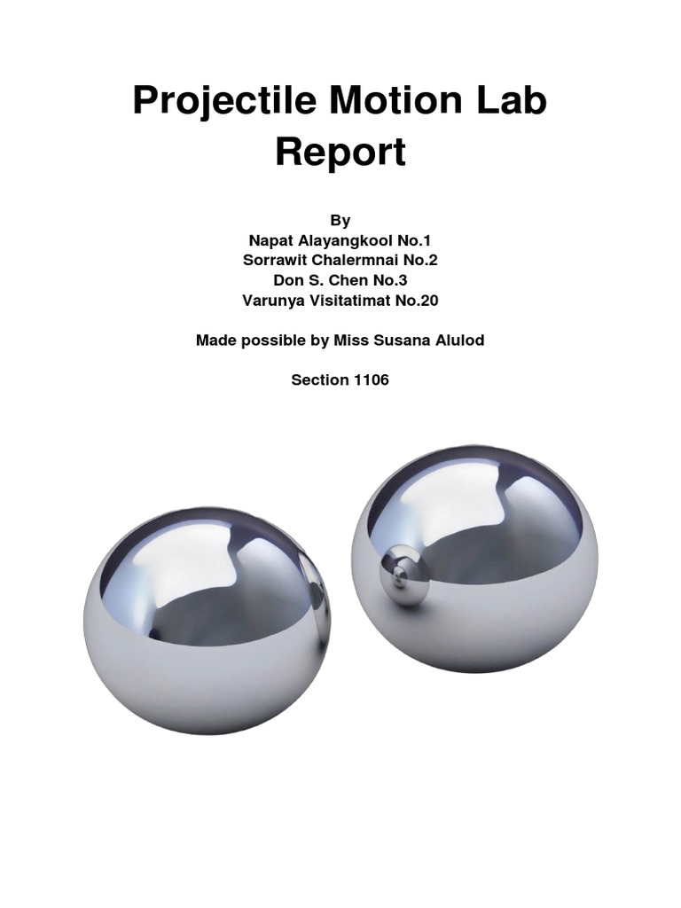 Projectile Motion Lab Report | Download Free PDF | Projectiles | Physics