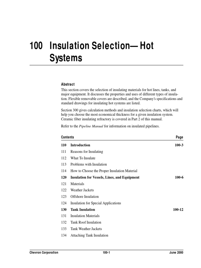 Hot Systems Insulation Selection Guide | PDF | Fiberglass | Thermal ...