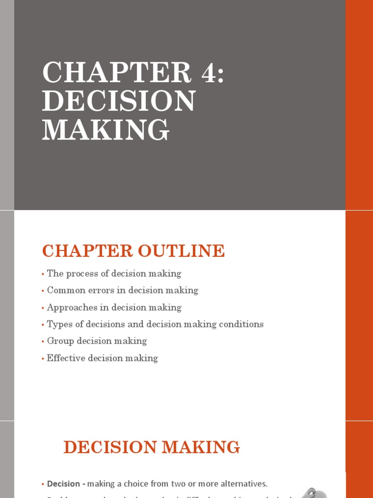 Decision Making Process and Techniques | PDF | Bias | Decision Making