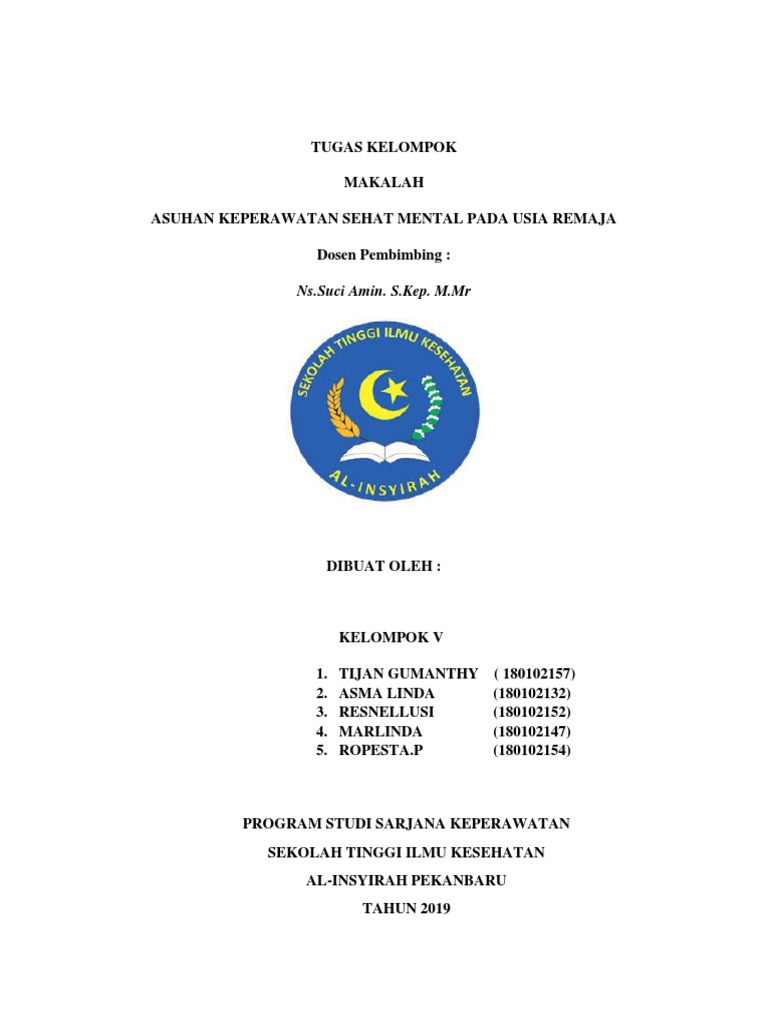 Makalah Kesehatan Mental Remaja Pdf
