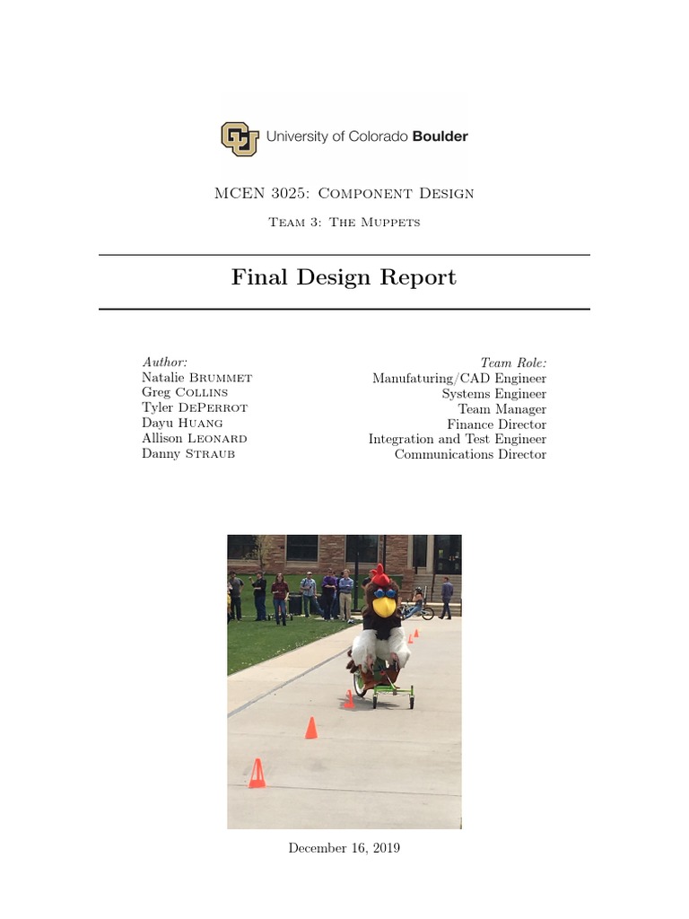 Component Design Final Report | PDF | Torque | Steering