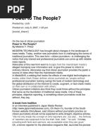 Case study 1 Citizen Journalism - Power to The People