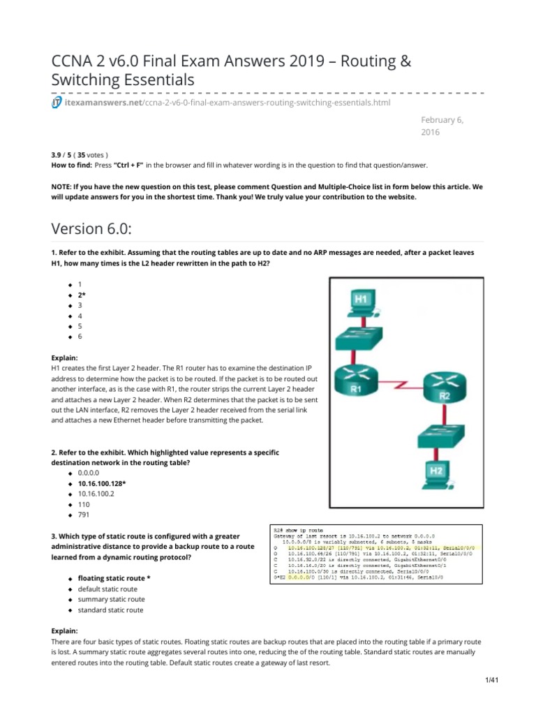 Ccna It Essentials Final Exam Answers
