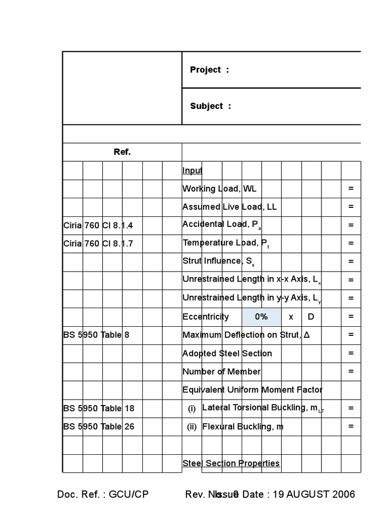 Steel Section Design Calculations | PDF | Bending | Buckling