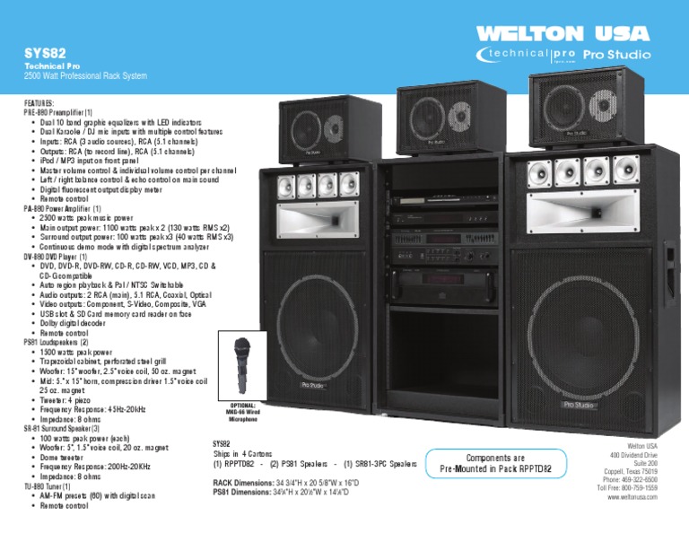 Technical Pro Audio System Overview | PDF | Loudspeaker | Recording