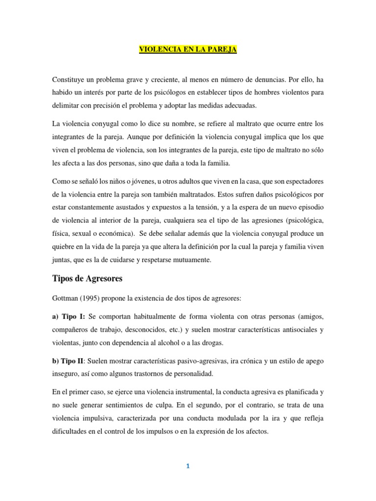 Violencia en La Pareja | PDF | Violencia | Violencia doméstica