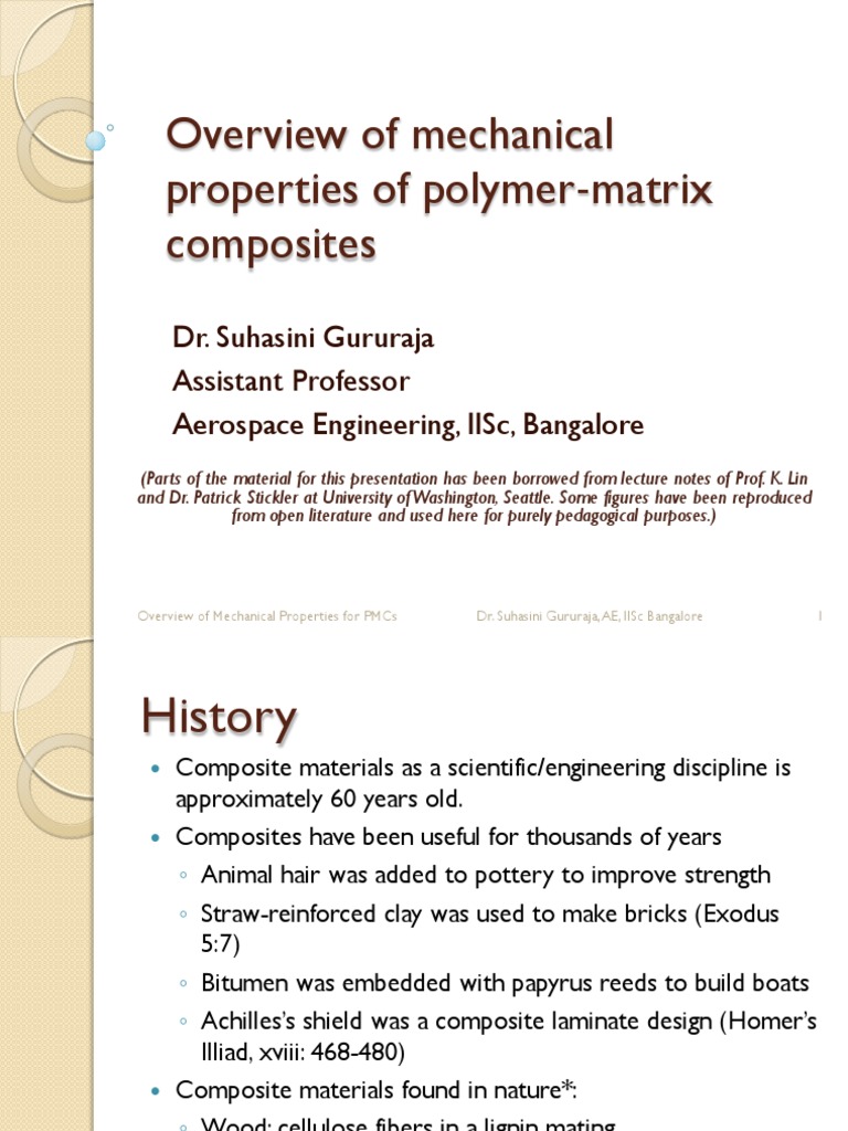 An Overview of the Mechanical Properties of Polymer Matrix Composites