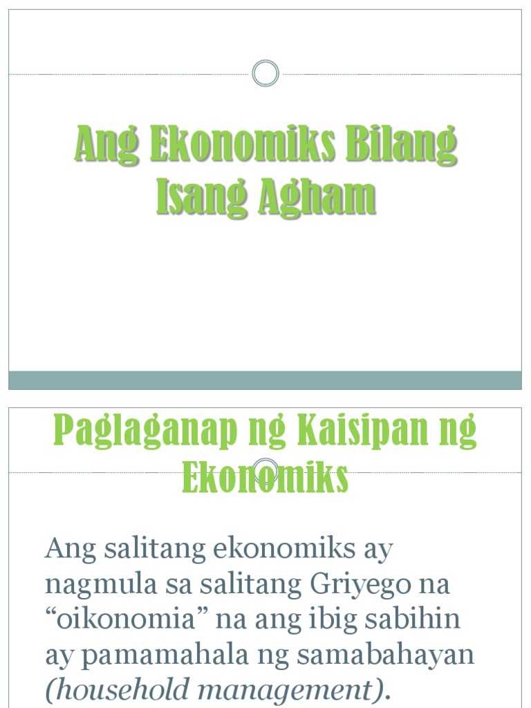 Ang Ekonomiks Bilang Isang Agham Pdf