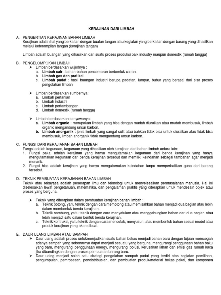 Kerajinan Dari Limbah Kelas Xi 1920 Pdf
