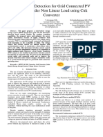 Harmonic Detection for Grid Connected PV Systems using Cuk Converter