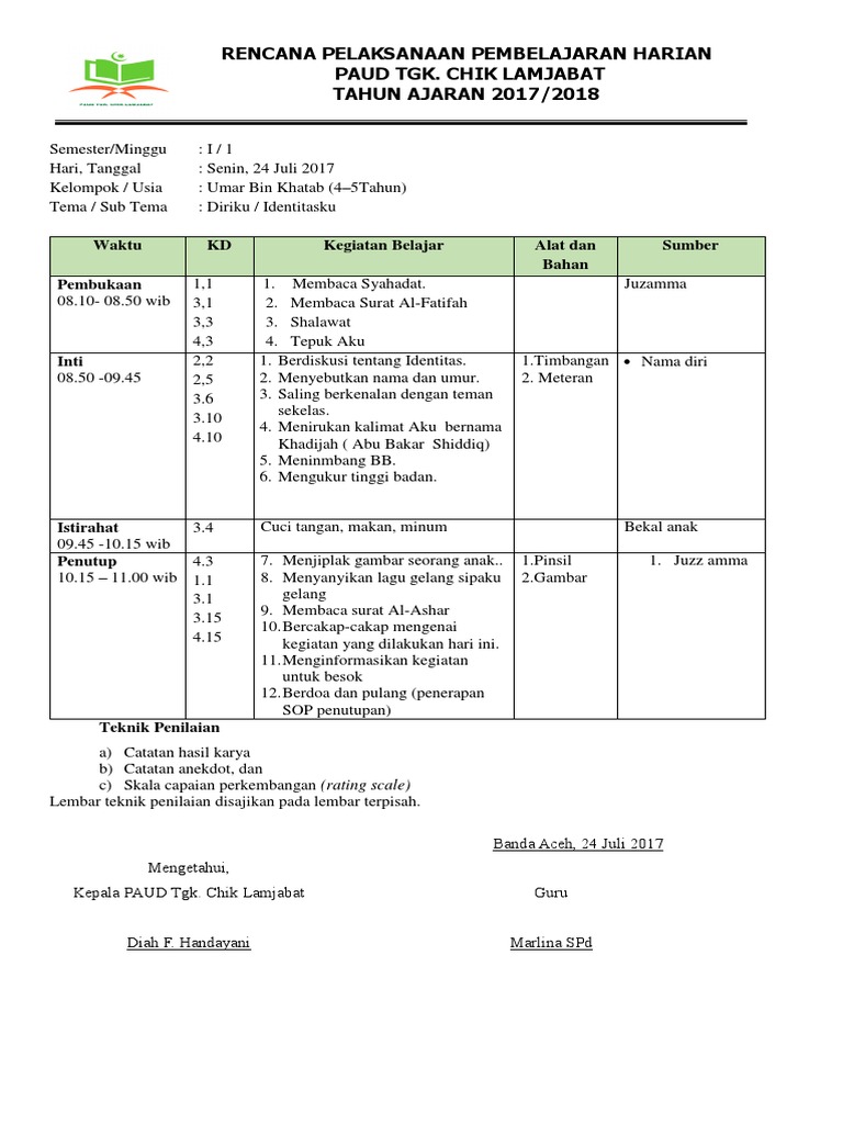 RPPH Tema Diriku | PDF | Karier & Perkembangan