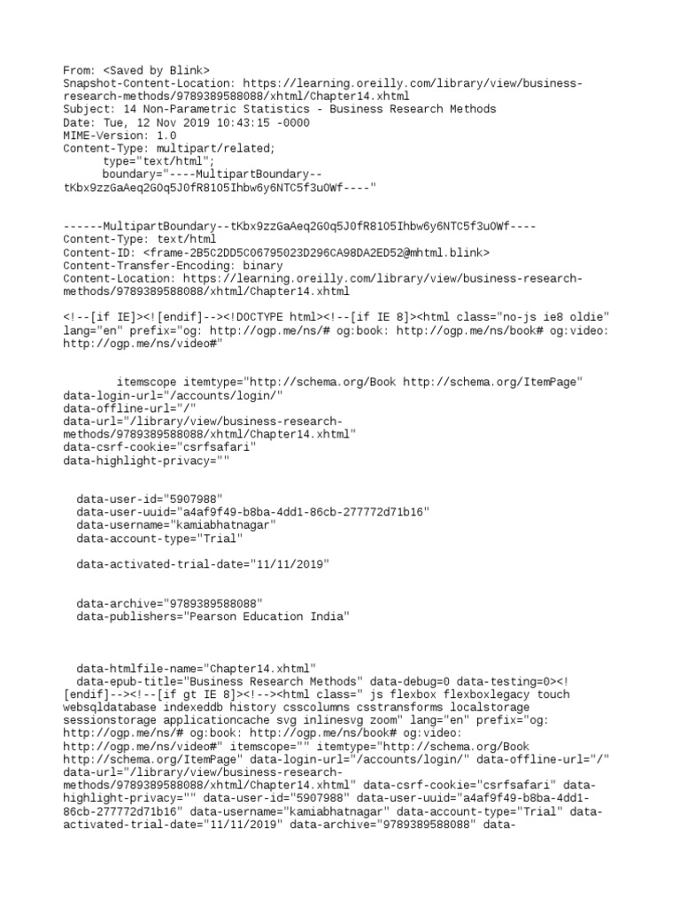 14 Non Parametric Statistics Business Research Methods Hypertext Html