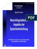 Huber, Neurolinguistische Aspekte Der Sprachentwicklung