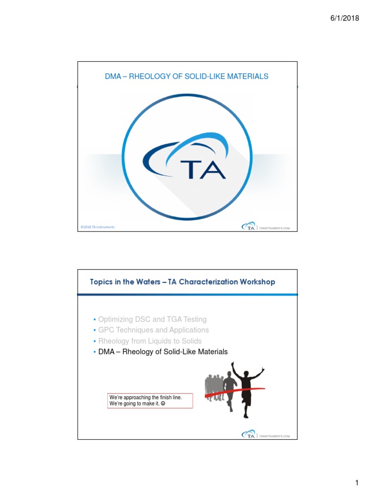 2018 06 Waters TA Roadshow DMA | PDF | Viscoelasticity | Rheology