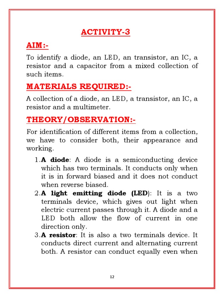 Identifying Diodes, LEDs, and Resistors | PDF | Integrated Circuit ...