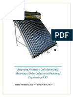 Attaining Necessary Calculations For Mounting A Solar Collector at Faculty of Engineering-ASU, Cairo, Egypt