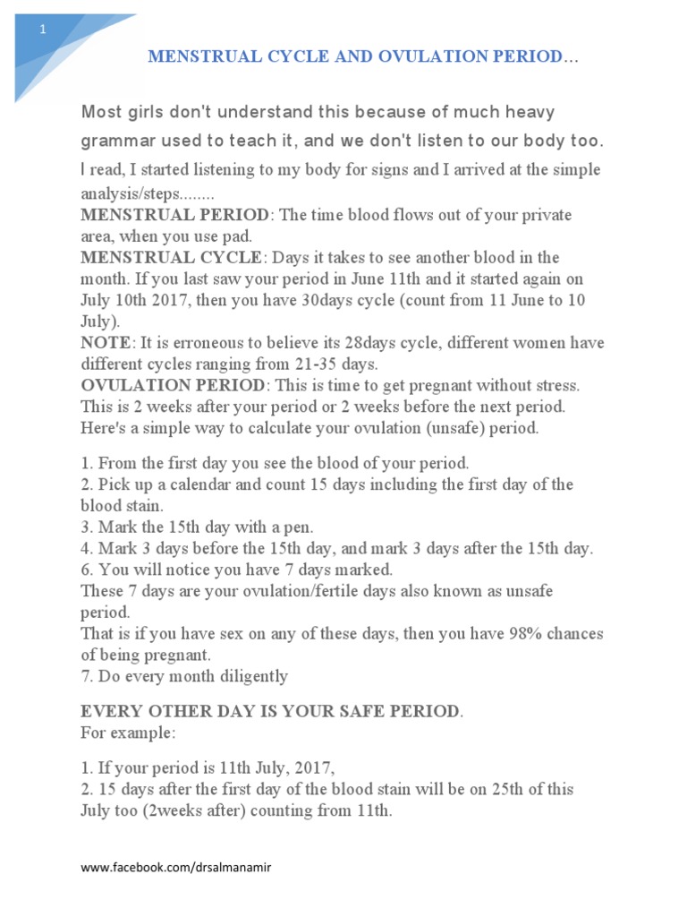 Menstrual Cycle and Ovulation Period | PDF | Menstrual Cycle | Female ...