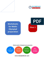 Worksheets For Maths Olympiad Preparation - Class 1 PDF