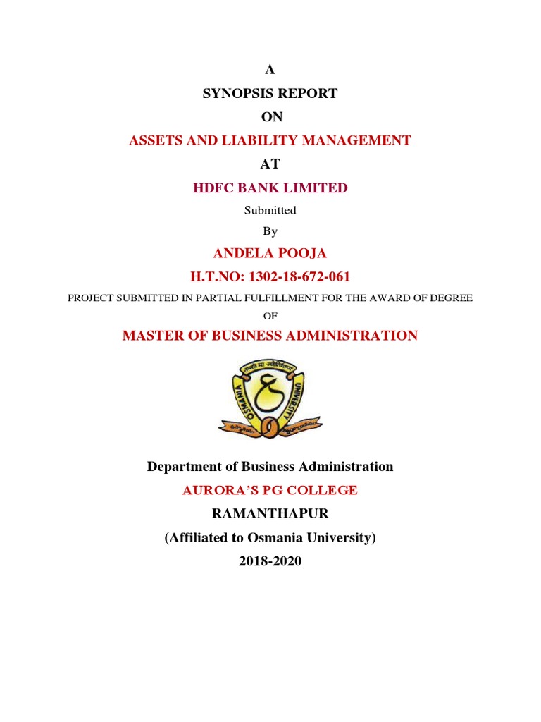 Analysis of Asset and Liability Management at HDFC Bank Limited