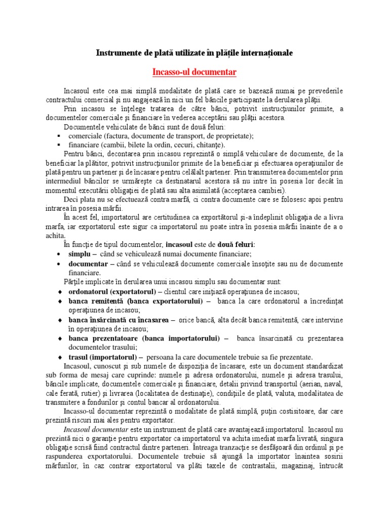 Incasso Si Acreditiv | PDF