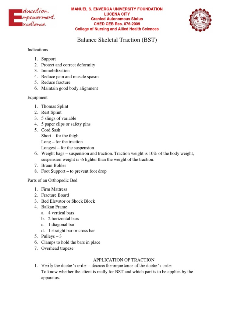 Balance Skeletal Traction PDF Orthopedic Surgery