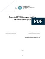 Impactul Euro Asupra Pietelor Financiare Europene