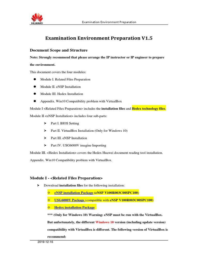 Examination Environment Setup Guide | PDF | Virtualization | Windows 10