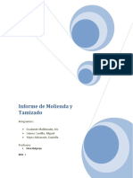 Informe de Molienda Y Tamizado PDF