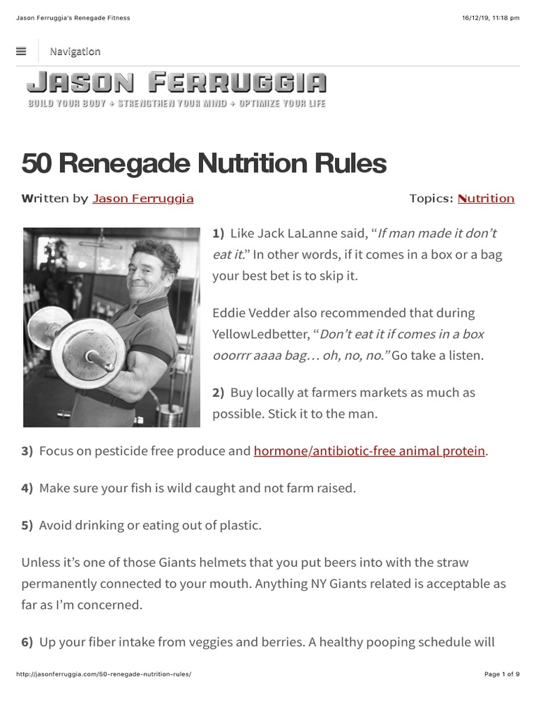 Jason Ferruggia's Renegade Fitness PDF Fat Foods
