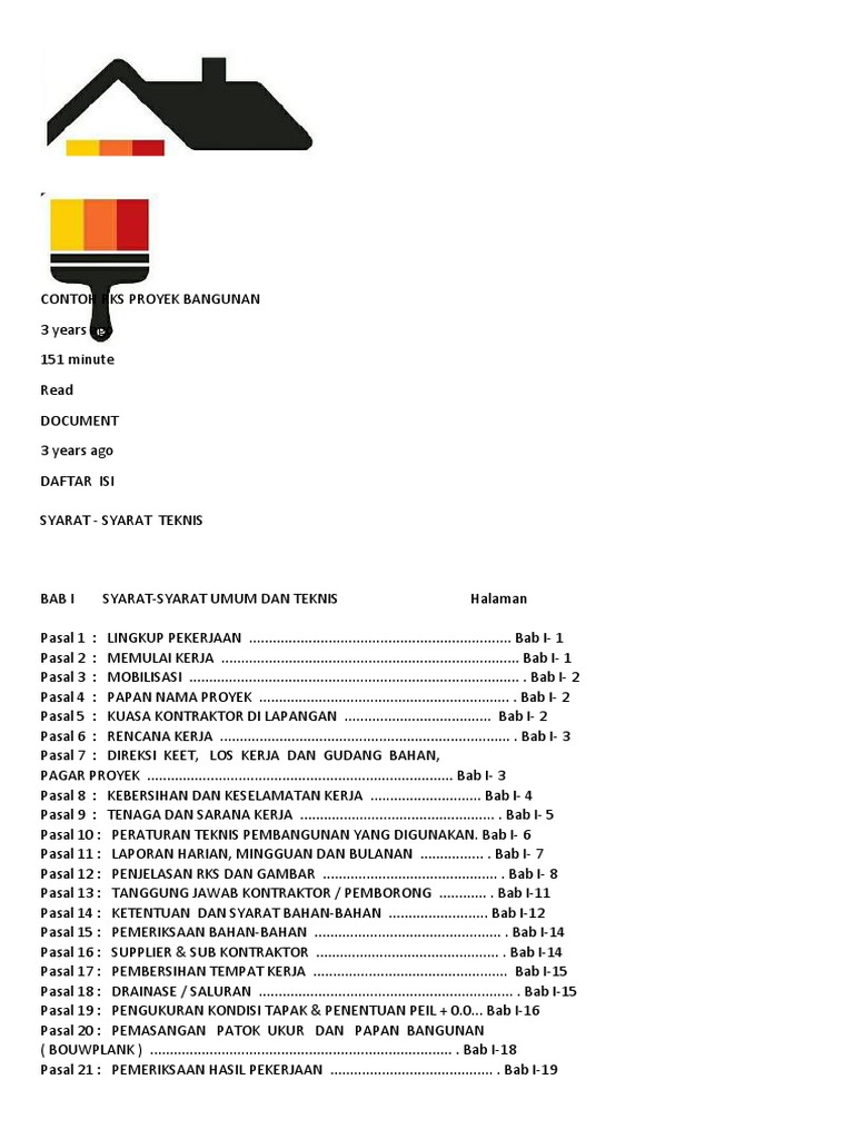 Contoh RKS untuk Konsultan Perencana | PDF