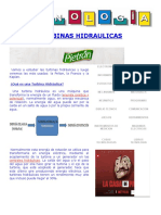 Turbinas Hidraulicas. Funcionamiento y Tipos - Francis, Kaplan, Pelton