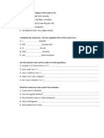 Verb to be, have and possessive pronouns worksheet