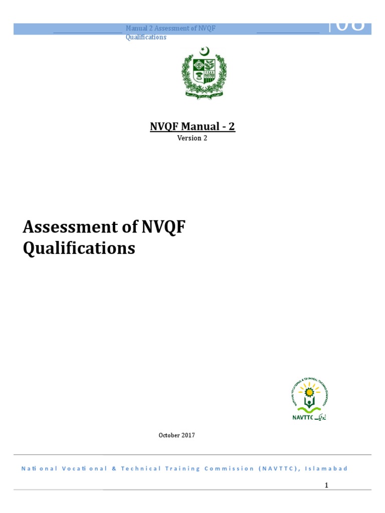 Manual2 Assessment of NVQF Qualifications PDF | PDF | Vocational ...