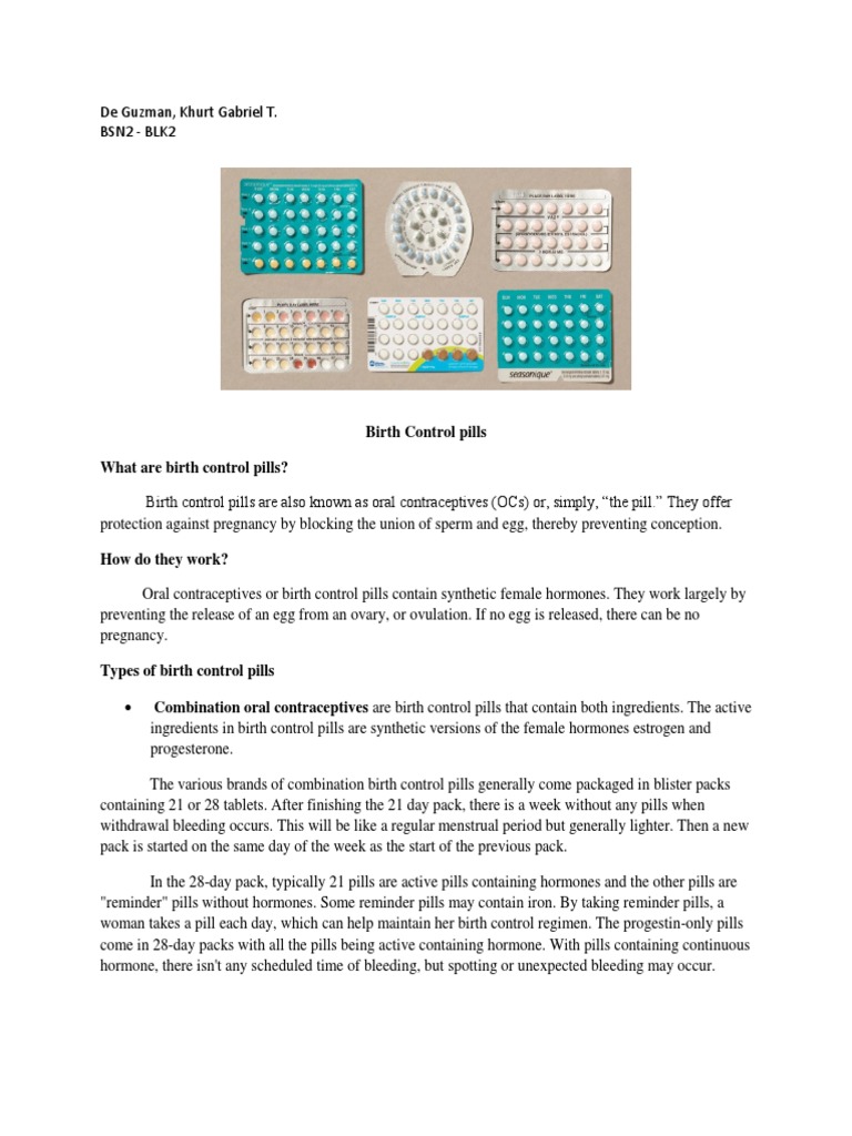 Birth Control Pills | PDF | Combined Oral Contraceptive Pill | Birth ...