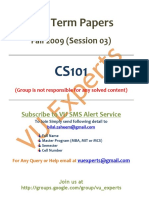 CS101 - Mid Term Fall 2009 (Session 03) Solved Paper