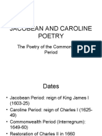 Jacobean and Caroline Poetry